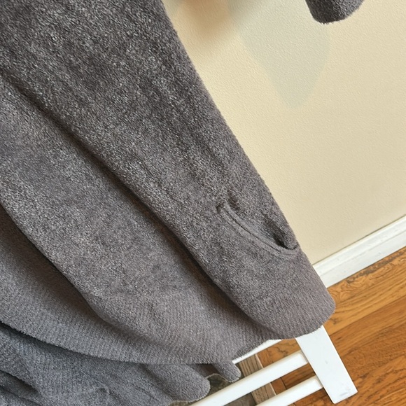 Barefoot Dreams CozyChic Lite Women's Open Front Cardigan Gray Carbon - Picture 5 of 12